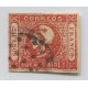 ARGENTINA 1859 GJ 18a ESTAMPILLA CON VARIEDAD DOBLE IMPRESIÓN PARCIAL, SE APRECIA EN EL ANGULO INFERIOR DERECHO, MUY RARA U$ 200